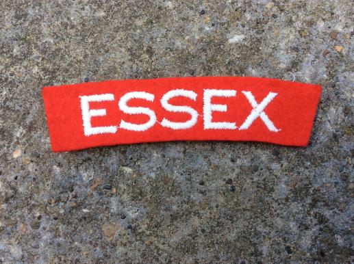 Gradia Militaria -  WW2 ESSEX Regiment White in red wool Shoulder title