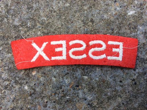 WW2 ESSEX Regiment White in red wool Shoulder title