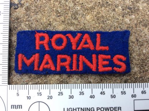 Gradia Militaria -  ROYAL MARINES cloth Shoulder title , late 1940-50s