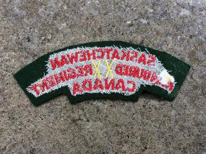 20th ( Saskatchewan) Armoured Regiment  Cloth Shoulder title