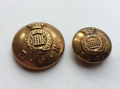 Royal Gloucestershire Hussars Brass Buttons