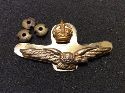 Gradia Militaria -  WW2 Royal Air Force Officers side Cap 2 part badge