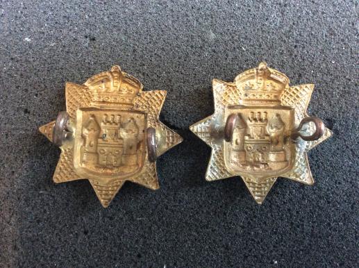 QVC East Surrey Regiment Brass Other Ranks Collar badges