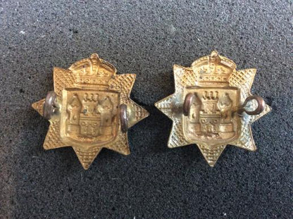 QVC East Surrey Regiment Brass Other Ranks Collar badges