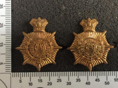 Gradia Militaria -  Q.V.C Army Service Corps Brass Other Ranks Collar badges