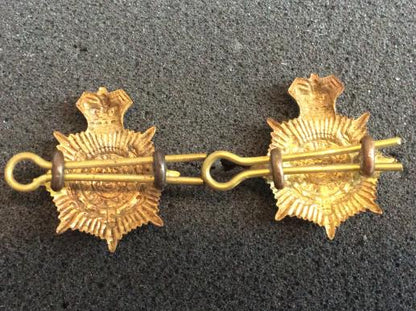 Q.V.C Army Service Corps Brass Other Ranks Collar badges