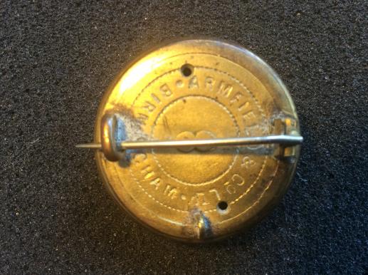 Leicestershire Regiment Large Button Sweetheart brooch