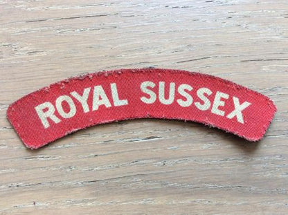 Gradia Militaria -  WW2 Printed ROYAL SUSSEX Shoulder Title
