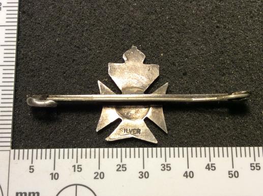 Kings crown Kings Royal Rifle Corps Silver & enamel  Tie pin