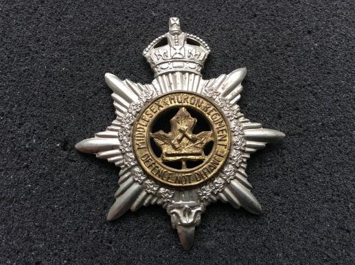 Gradia Militaria -  WW2 Canadian Middlesex & Huron Regiment Cap badge