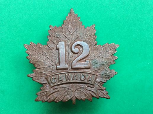 Gradia Militaria -  WW1 C.E.F 12th Inf Batt, Maritime Provences Cap badge