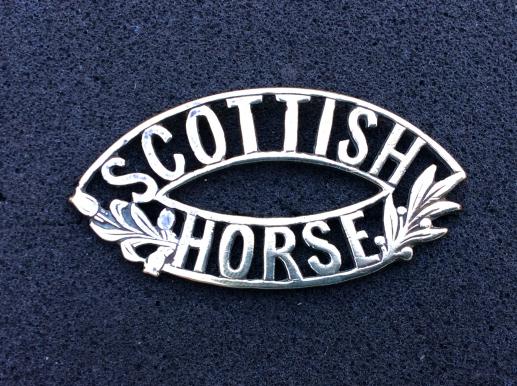 Gradia Militaria -  SCOTTISH HORSE brass shoulder title