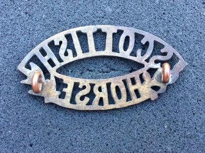 SCOTTISH HORSE brass shoulder title
