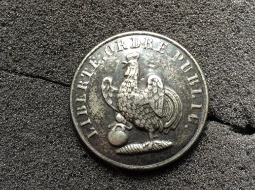 Gradia Militaria -  French LIBERTE ORDRE PUBLIC Large flat back button