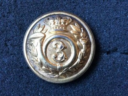 Gradia Militaria -  Indian 3rd Regiment Bombay Native ( Light) Infantry Button circa 1870s