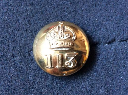 Gradia Militaria -  British Indian Army 113th Infantry Officers Gilt Button