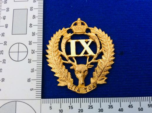 Gradia Militaria -  WW2 9th ( Wellington East Coast Rifles) Regt Officers Cap badge