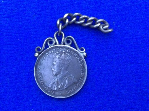 1913 dated Australian one shilling coin, Mounted for watch chain
