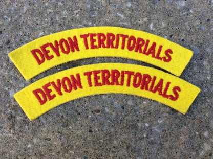 Gradia Militaria -  DEVON TERRITORIALS Cloth Shoulder Titles