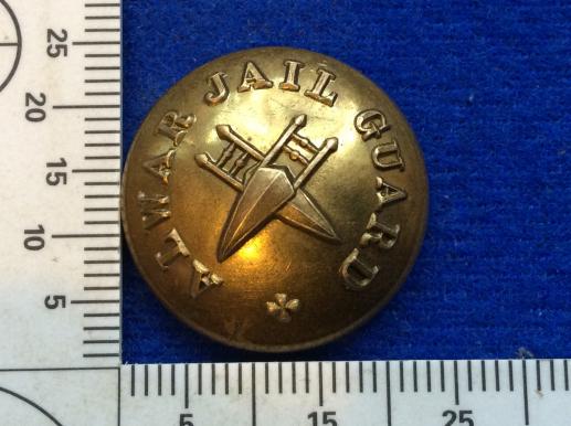 Gradia Militaria -  ALWAR JAIL GUARD, brass button by Gaunt London
