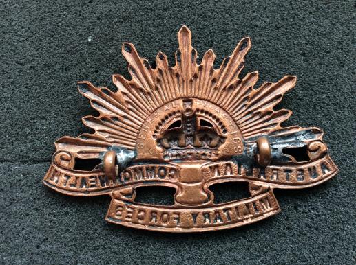 WW2 Australian Rising Sun Hat/ Cap Badge by General Plastics