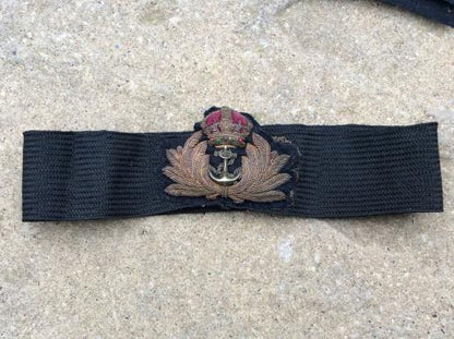 Gradia Militaria -  Post 1902 Royal Navy Officers Bullion Cap Badge & ribbon