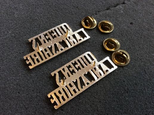Queens Lancashire Regiment Anodised Shoulder Titles