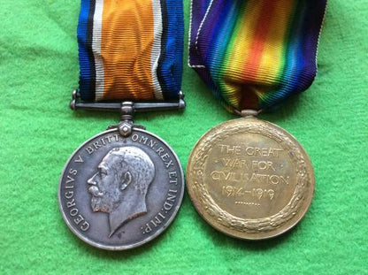 WW1 pair to 722A T/CPL F.COURT 36th & 33rd Bn A.I.F