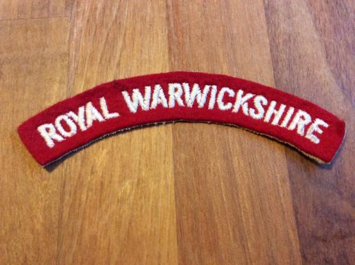 Gradia Militaria -  ROYAL WARWICKSHIRE Regiment Cloth Shoulder title