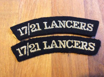 Gradia Militaria -  17/21st Lancers Cloth Shoulder Titles