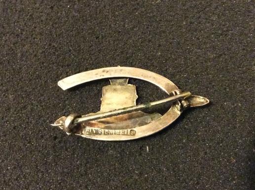 Post 1902 Royal Artillery Silver/gold wishbone Sweetheart brooch