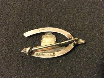 Post 1902 Royal Artillery Silver/gold wishbone Sweetheart brooch