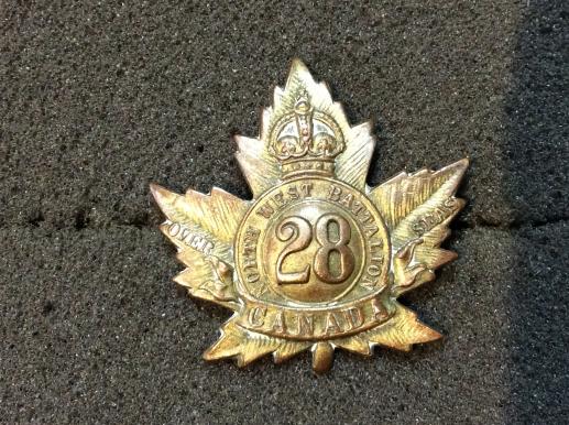 Gradia Militaria -  WW1 28th Infantry Batt, ‚ÄúNorth West Regiment‚Äù Collar Badge