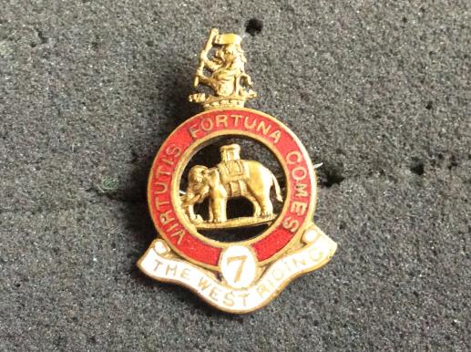 Gradia Militaria -  WW1 7th Battalion The West Riding Regiment Lapel Badge