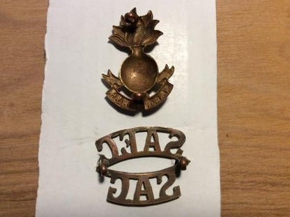 WW2 Brass S.A.E.C ( South African Engineer Corps) Title & Collar