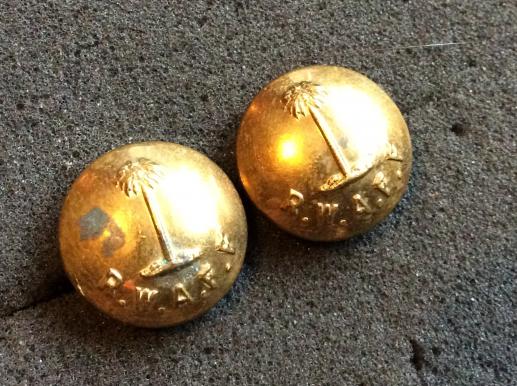 WW2 R.W.A.F.F brass buttons for shoulder or tunic pocket