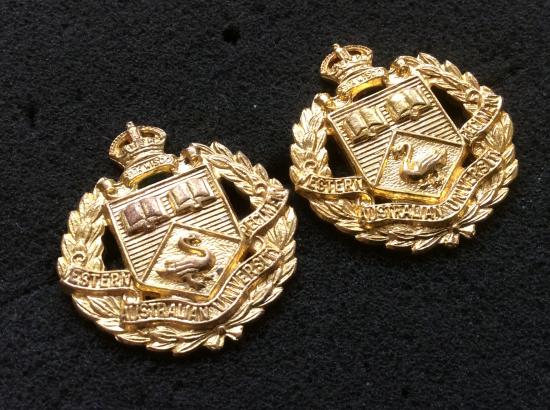 K/C Western Australia University Regiment Collar badges