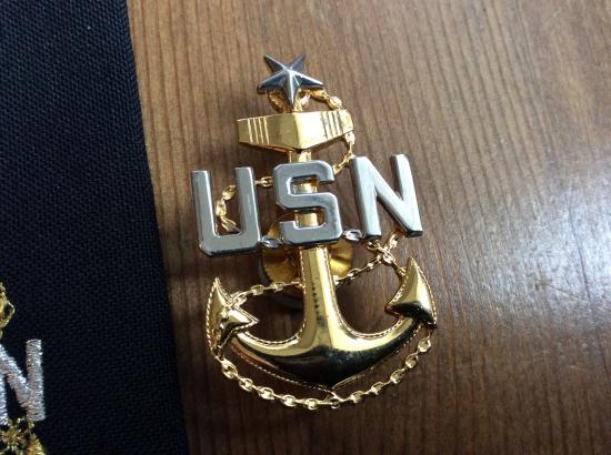 U.S.N Senior Chief Petty Officers Cap Badge & Rank slide