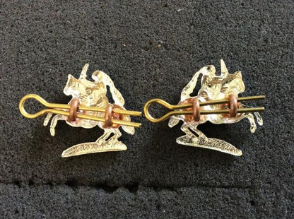 Fife & Forfar Yeomanry white Metal Collar Badges