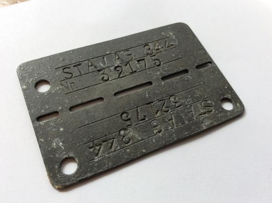P.O.W Dog tag from STALAG VIII B/ 344 (Lamsdoft)