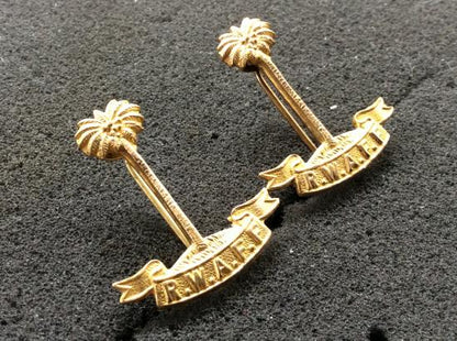 WW2 R.W.A.F.F gilded brass Officers Collar badges