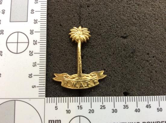 WW2 R.W.A.F.F Locally Made Brass Collar Badge