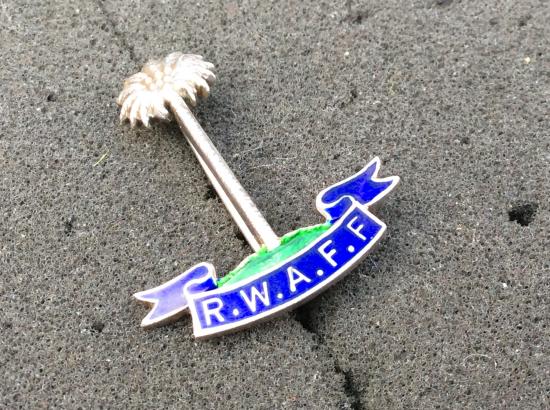 WW2 R.W.A.F.F Silver & enamel high quality Service cap or sweetheart