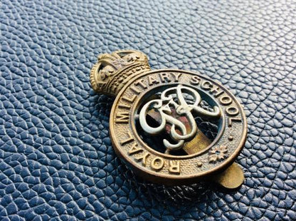 George VI Royal Military School bi-metal Cap badge