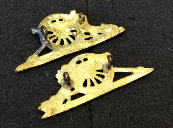 WW1/2 Royal Artillery Sergeants Brass Sleeve Cannons