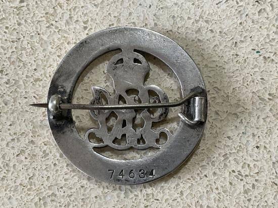 S.W.B 74634 issued to E. GROVER 1st London Regt