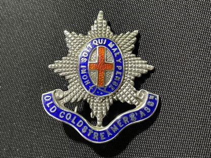 Gradia Militaria -  Grenadier Guards Association 1923 hallmark silver & enamel badge