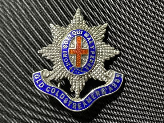 Gradia Militaria -  Grenadier Guards Association 1923 hallmark silver & enamel badge