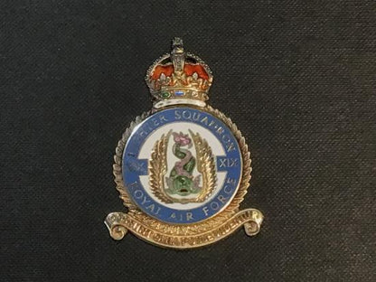 Gradia Militaria -  RAF 19 fighter squadron Battle of Britain silver/enamel commemorative plaque