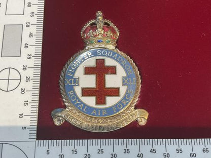 Gradia Militaria -  RAF 41 Squadron, Battle of Britain silver/enamel commemorative plaque